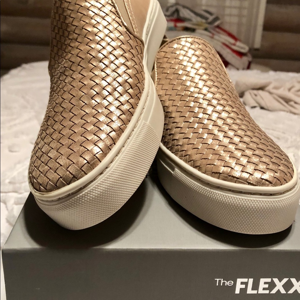 Flex slip on leather sneakers